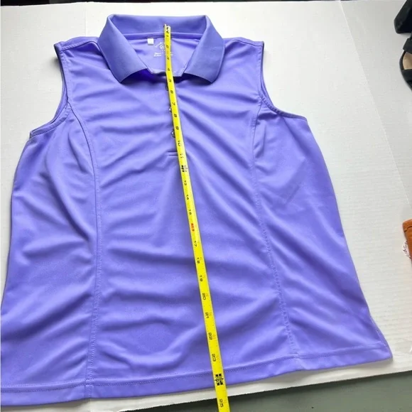Monterey Club Womens Sleeveless Polo Shirt Purple Dry Swing Moisture Wicking L - Picture 10 of 13